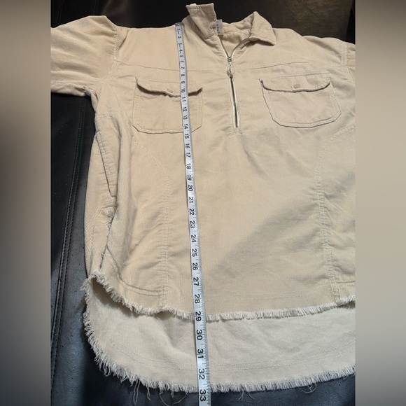 Aerie Beige Ribbed Pullover Quarter Zip size Small (oversized) - Picture 14 of 15